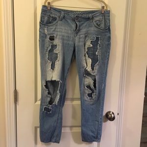 Distressed jeans